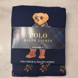 Polo by Ralph Lauren Men's Navy Pajama Set with Bear Design